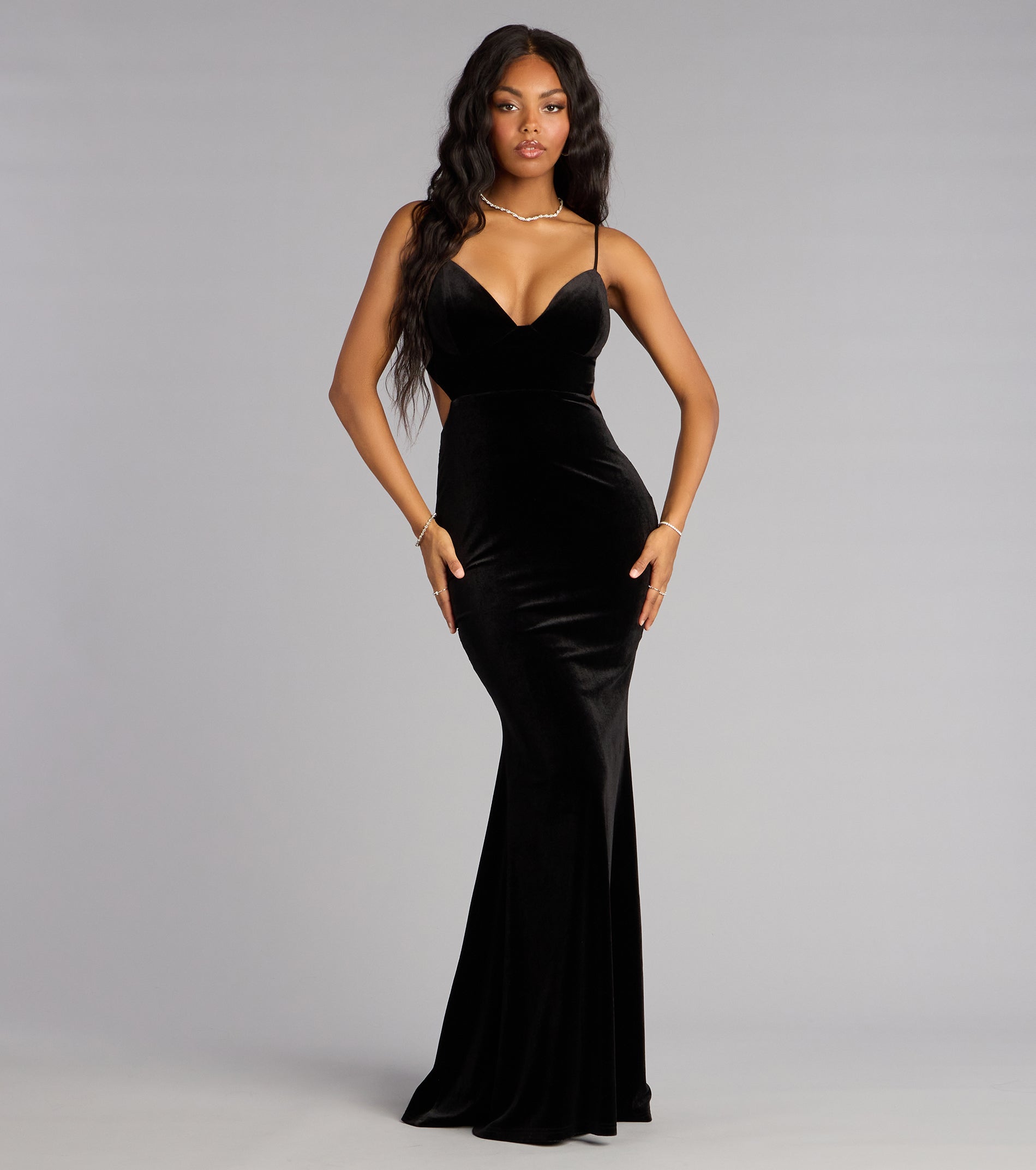 Marlene Velvet V-Neck Mermaid Formal Dress