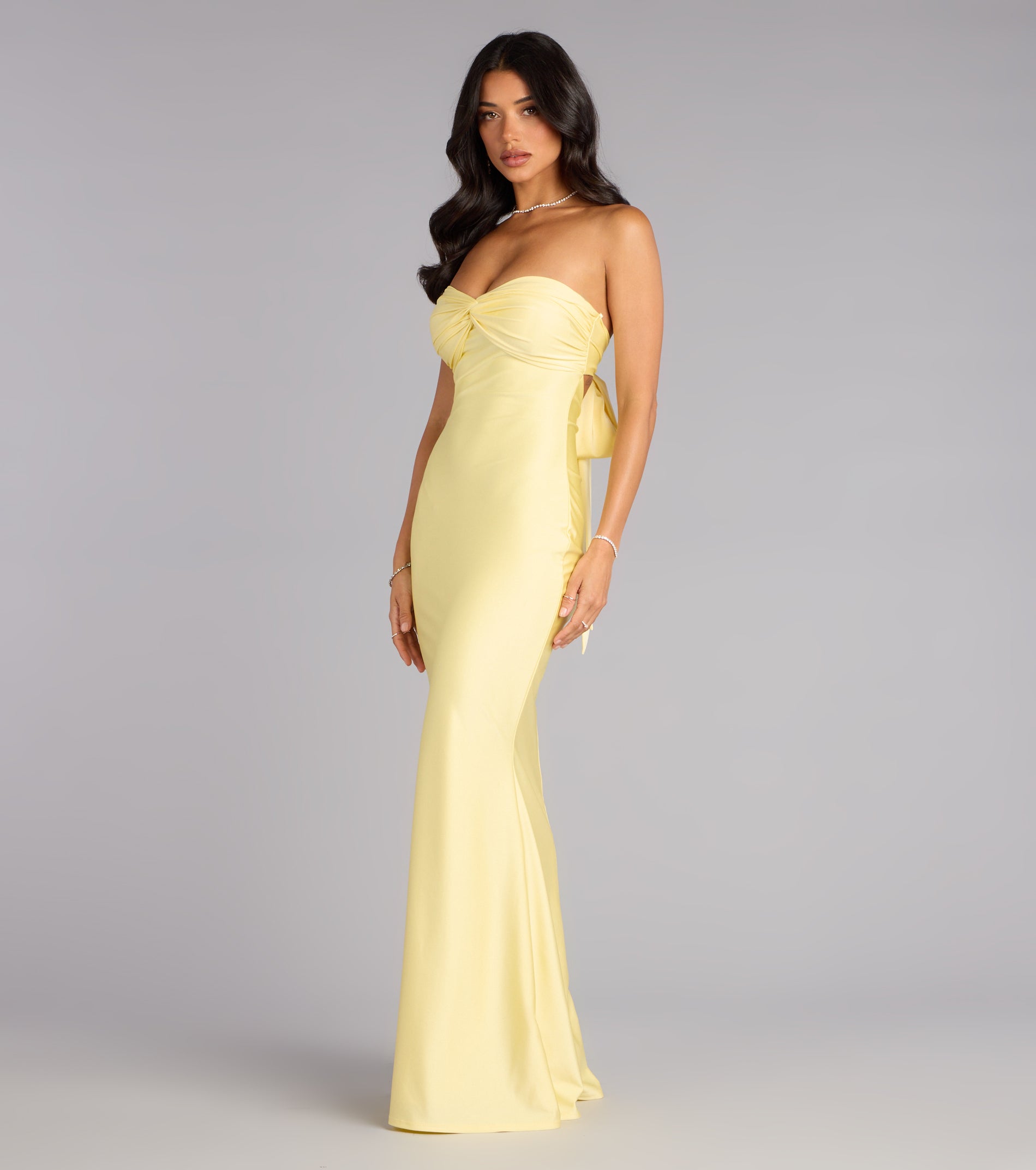 Kimberly Strapless Tie-Back Mermaid Formal Dress