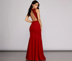 Alicia Lace Crepe Mermaid Gown
