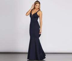 Karina Rhinestone Trim Formal Dress