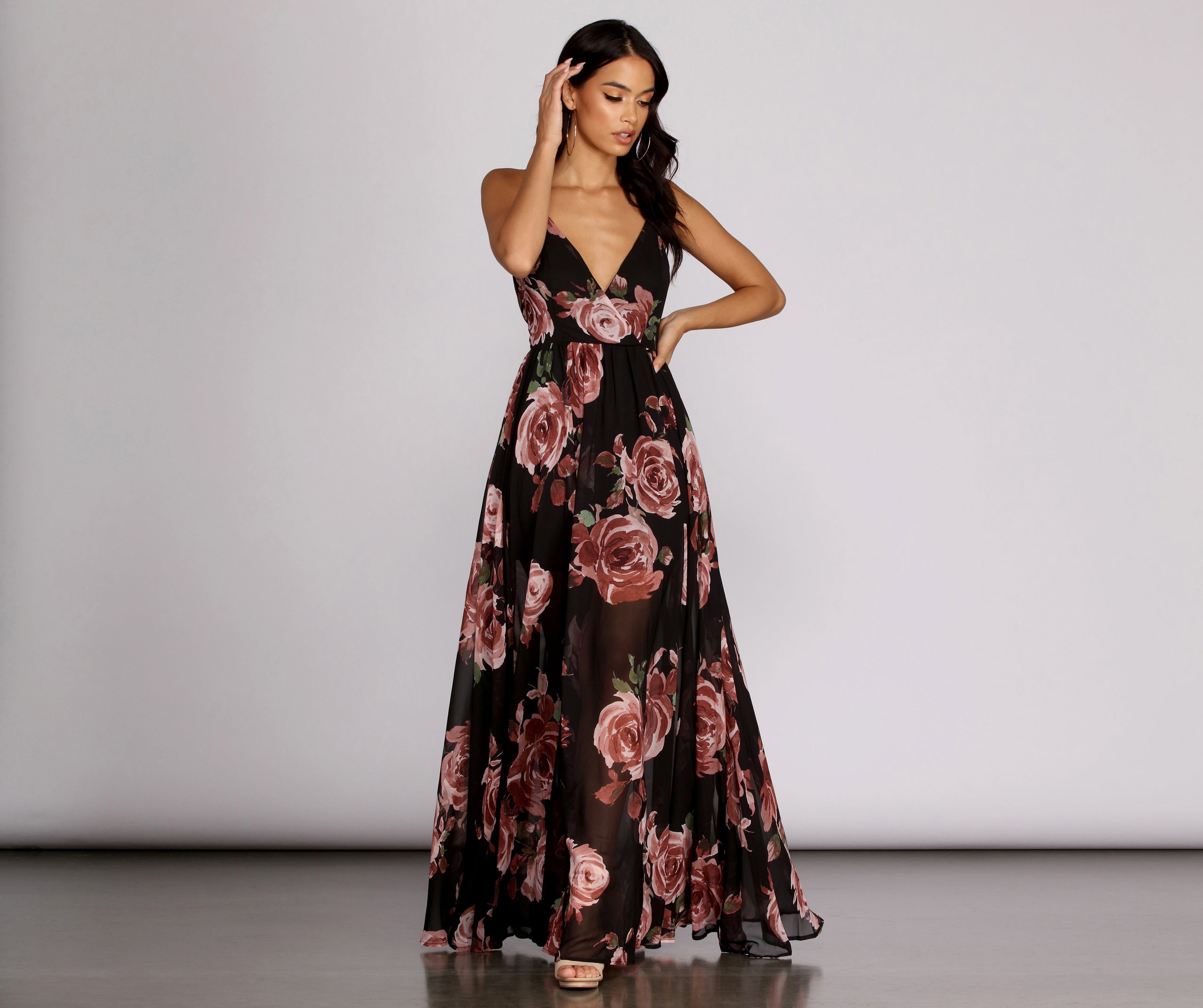 Astrid Chiffon Floral Gown