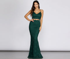 Jacinda Lace Cutout Waist Gown