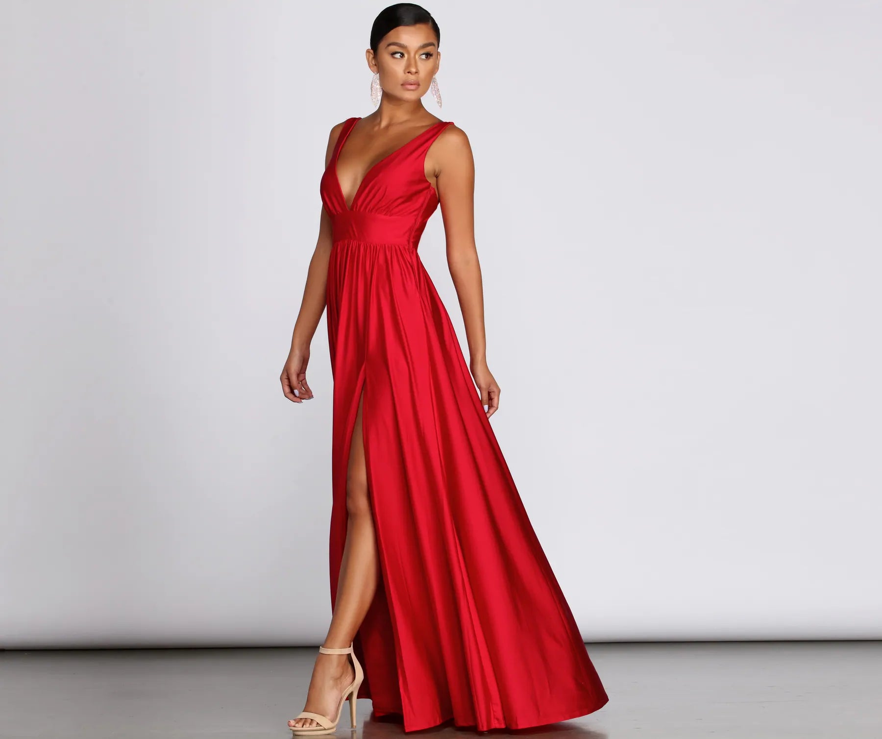Ellen Deep V Slit Gown