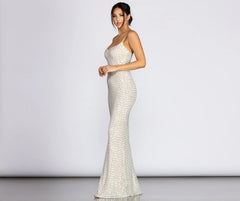 Odessa Sequin Mesh Evening Gown