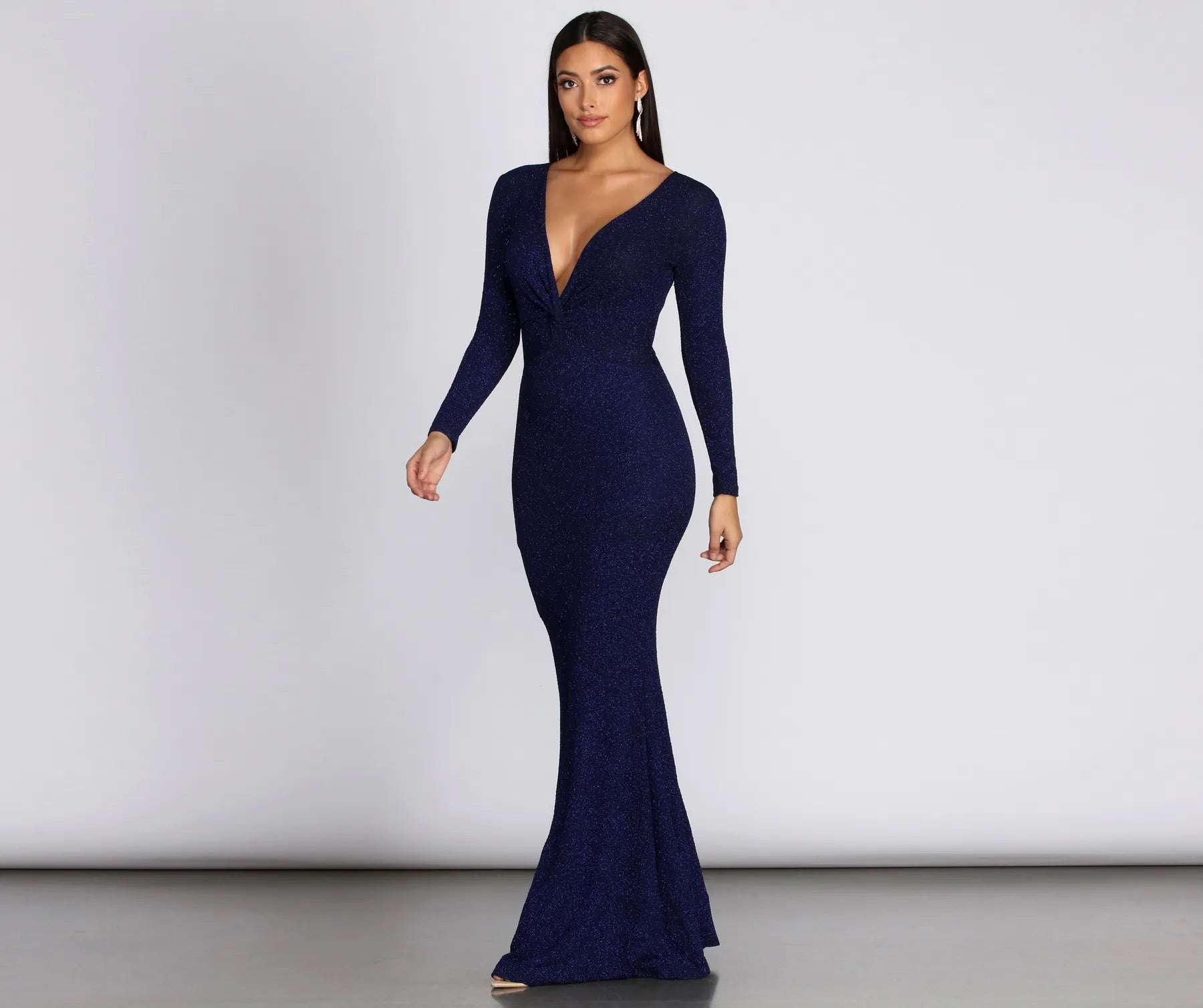 Graceann Open Back Glitter Dress