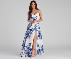 Kiana Floral Chiffon A-Line Dress