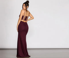 Sawyer Glitter High Slit Dress