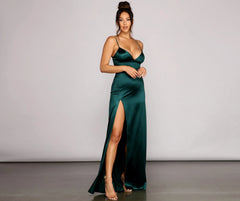 Carmen High-Slit Satin Formal Dress