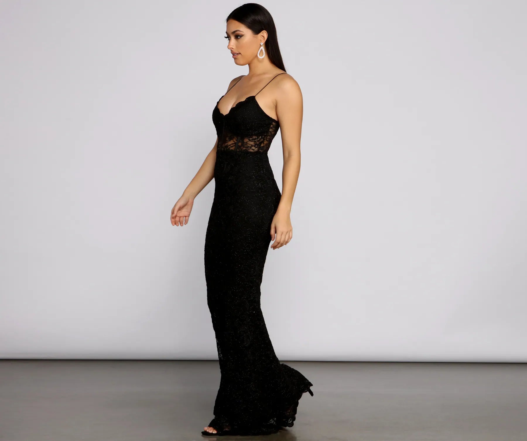 Sabrina Glitter Lace Mermaid Dress