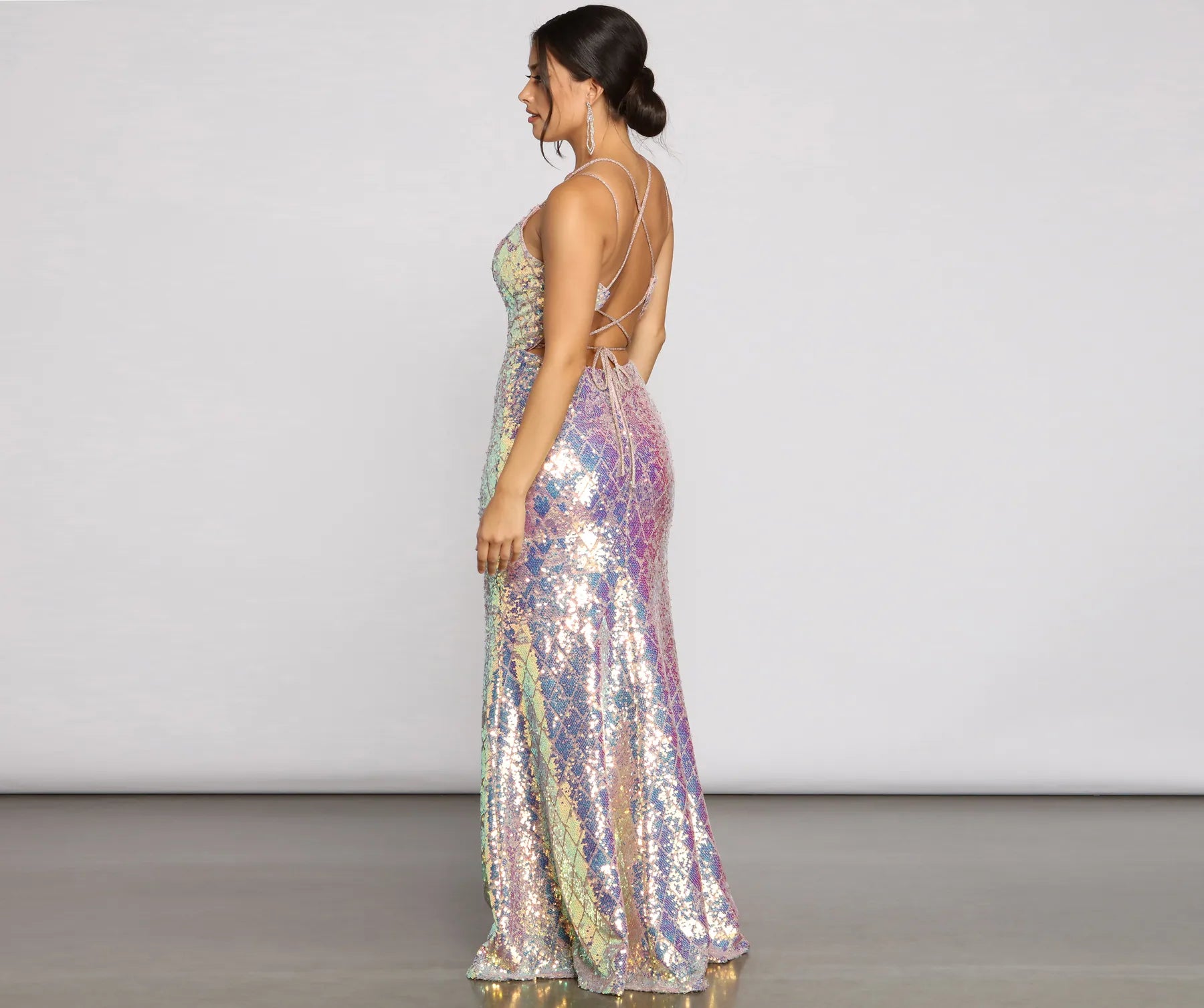 Ariel Formal Iridescent Sequin Dress