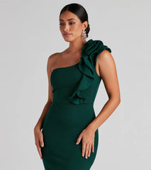 Diana Formal One-Shoulder Ruffle Dress