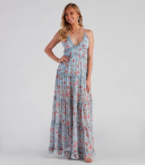 Quinn Formal Floral Ruffled A-Line Dress