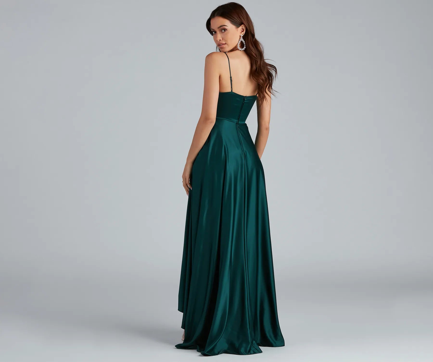 Spencer Satin High-Low Formal Dress