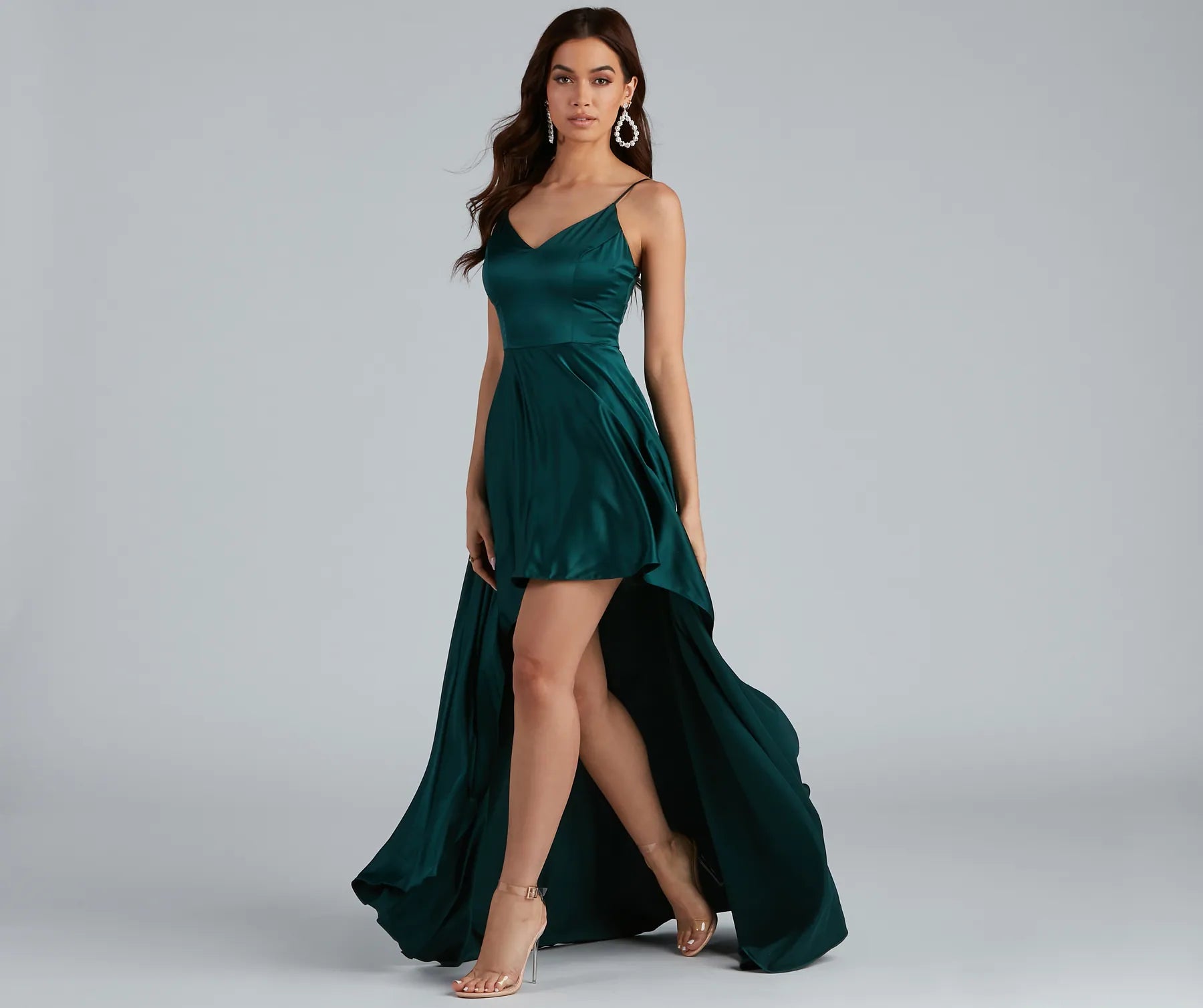 Spencer Satin High-Low Formal Dress
