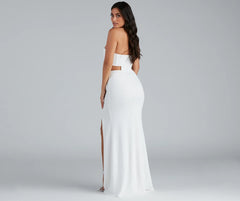 Hallie Formal High Slit Corset Dress