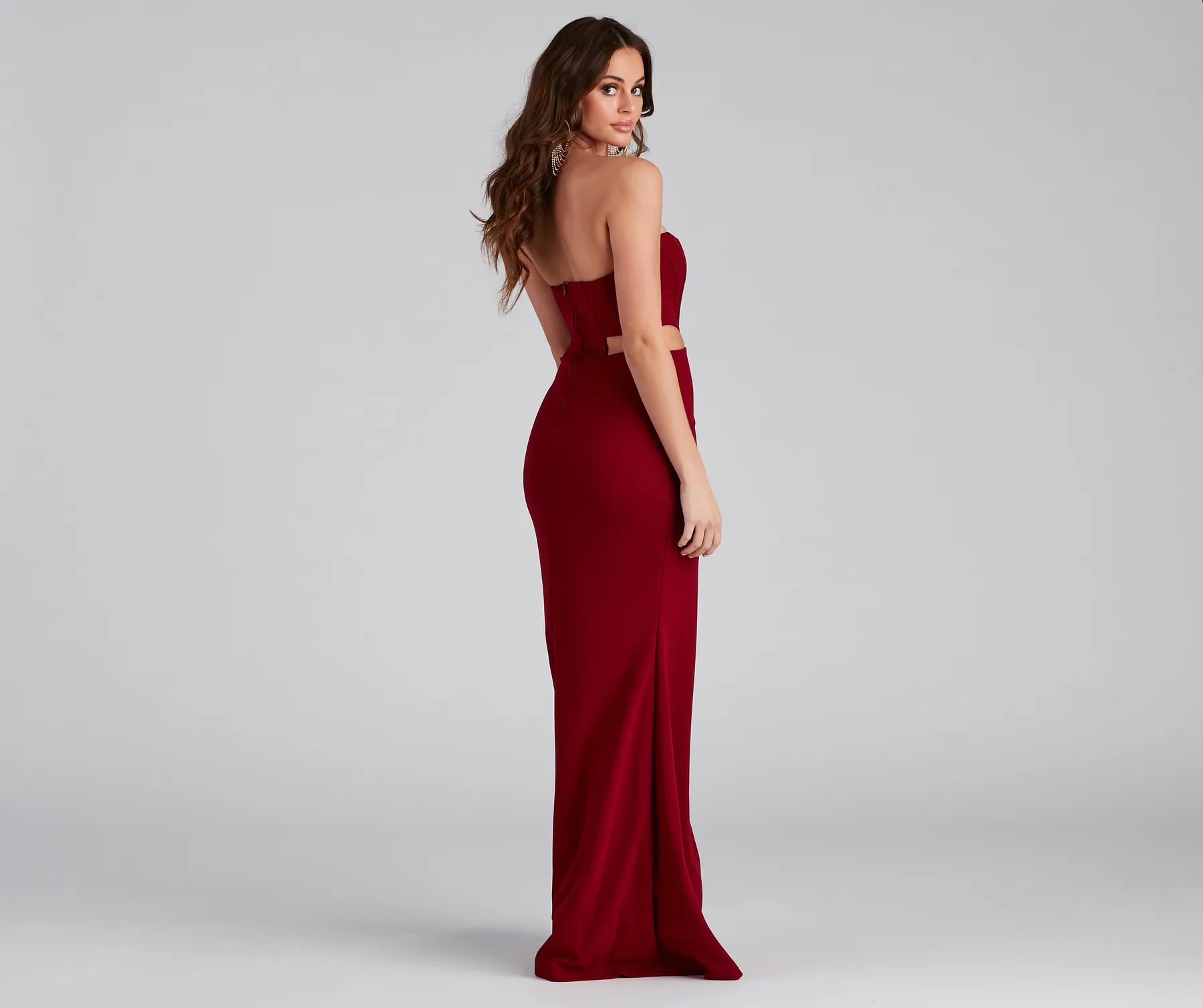 Hallie Formal High Slit Corset Dress