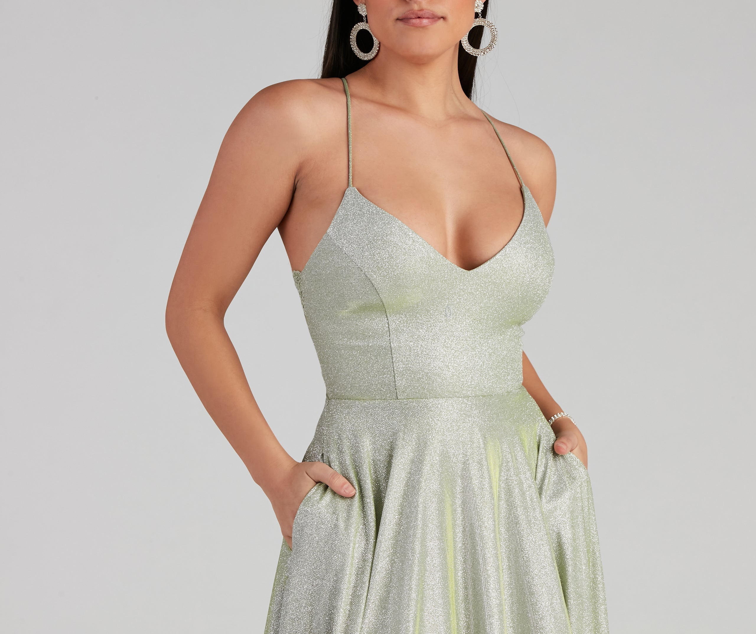 Palmer Formal Glitter Lace Dress