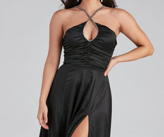 Kaelie Formal Satin A-Line Dress