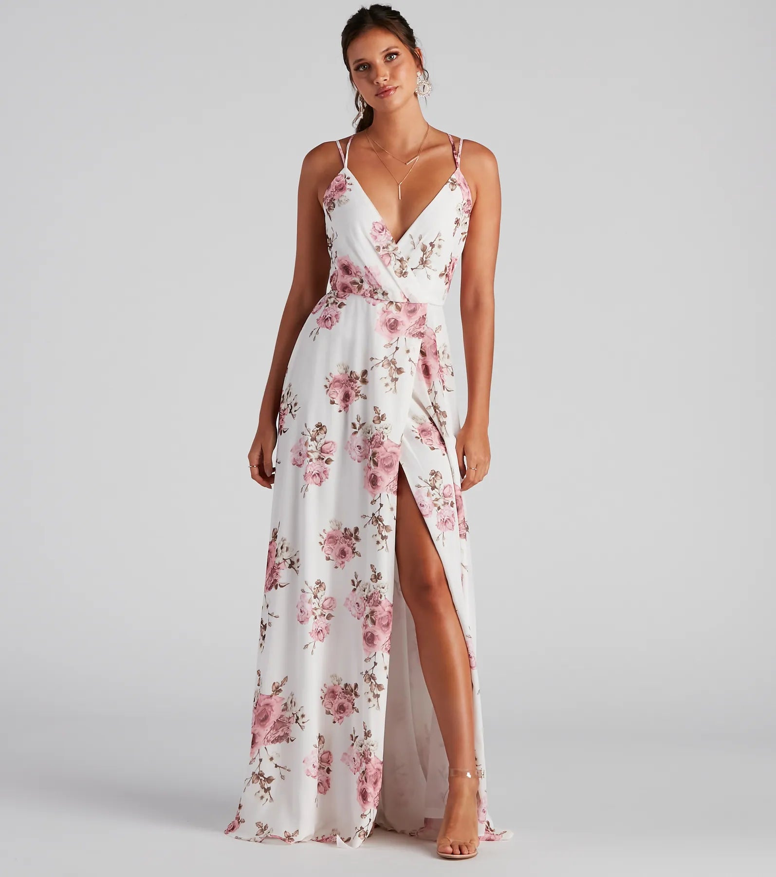 Geneviève Floral Chiffon Wrap Dress