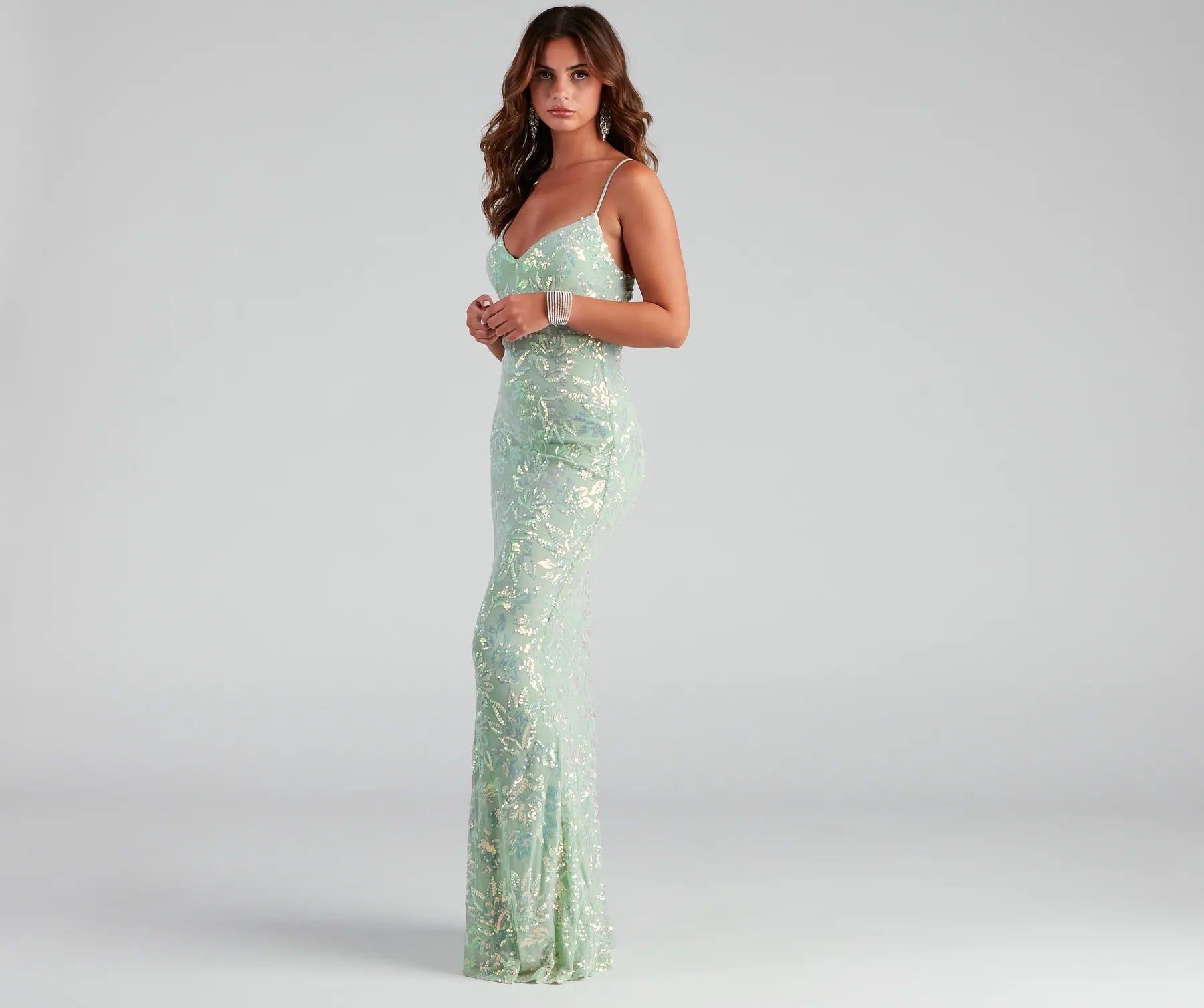 Marleigh Formal Sequin Scroll Dress