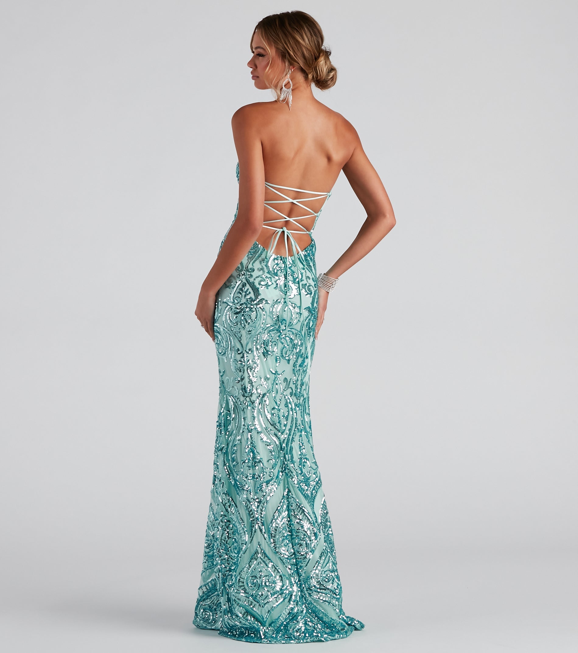 Cordelia Formal Damask Sequin Dress