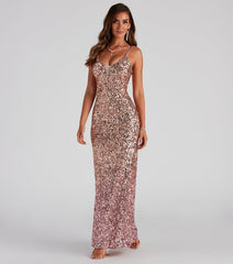 Kass Formal Ombre Sequin Dress