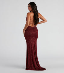 Adah Formal Glitter A-Line Dress