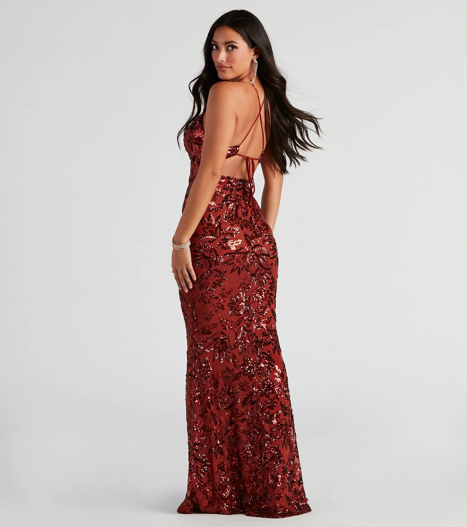 Marleigh Formal Sequin Scroll Dress