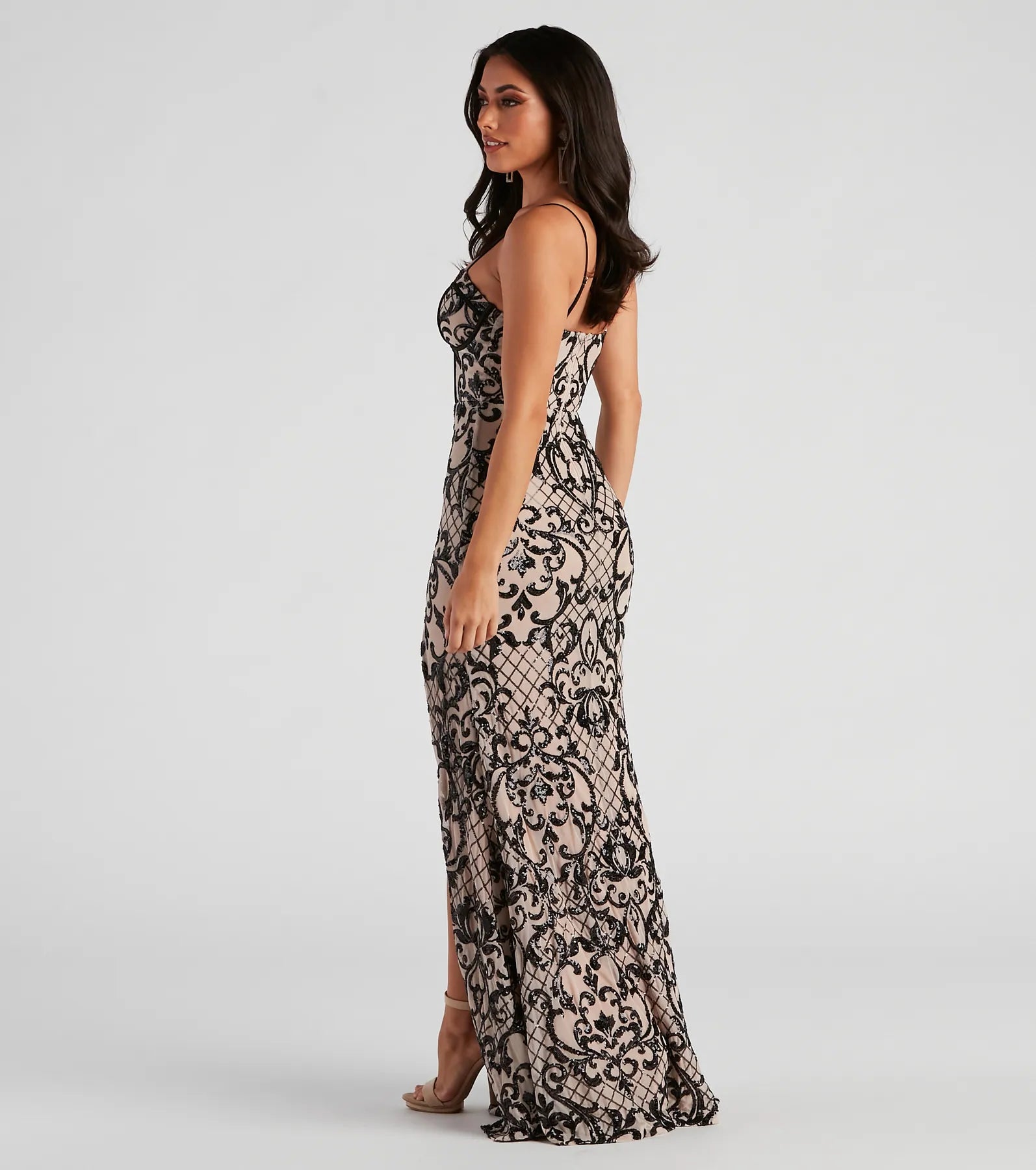 JoJo Sequin Bustier Formal Dress