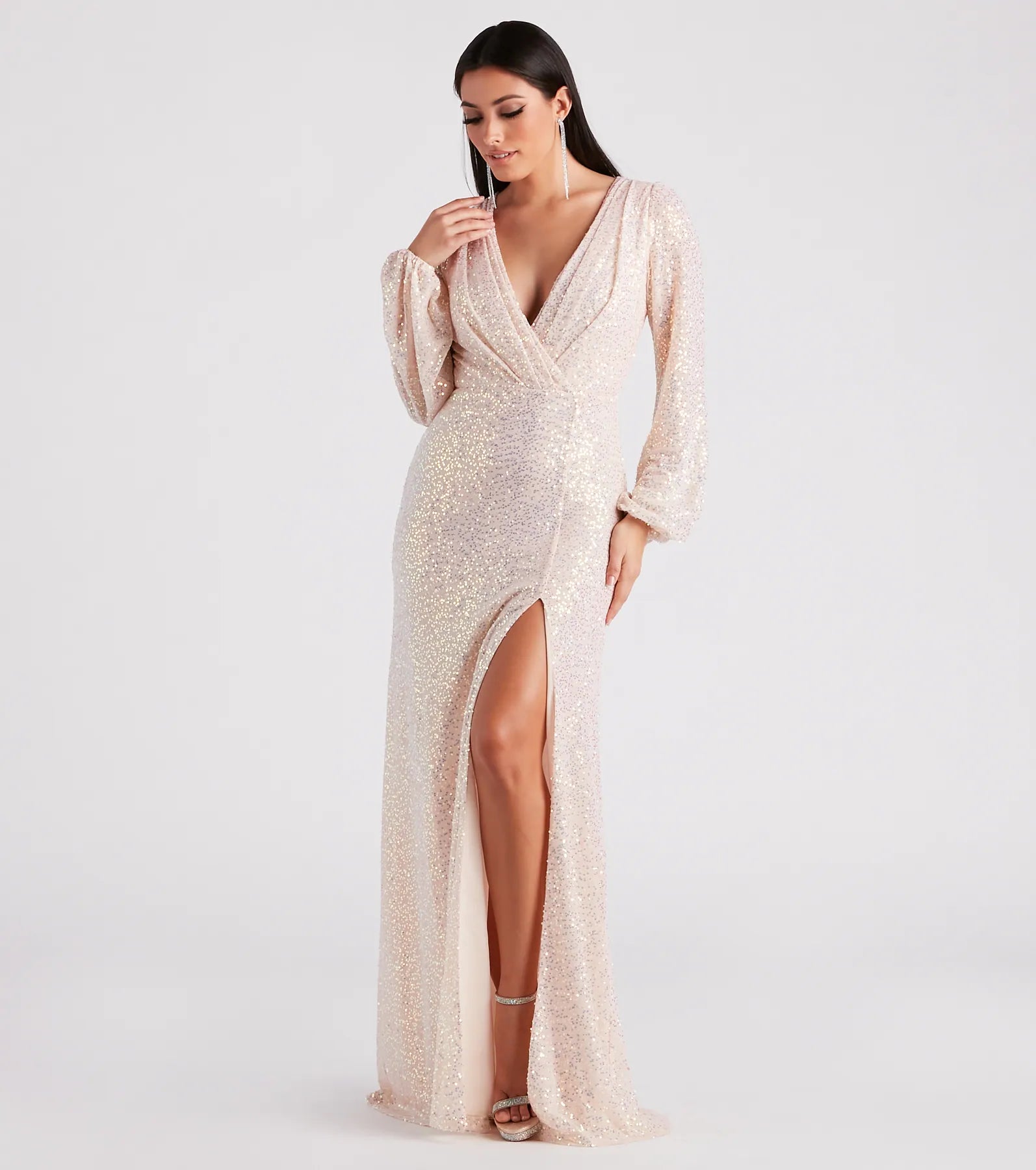 Piper Long Sleeve Sequin Formal Dress