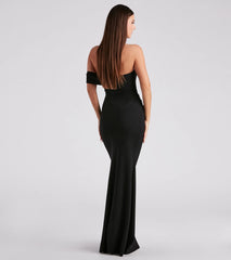 Marnie Formal Glitter Crepe A-Line Dress