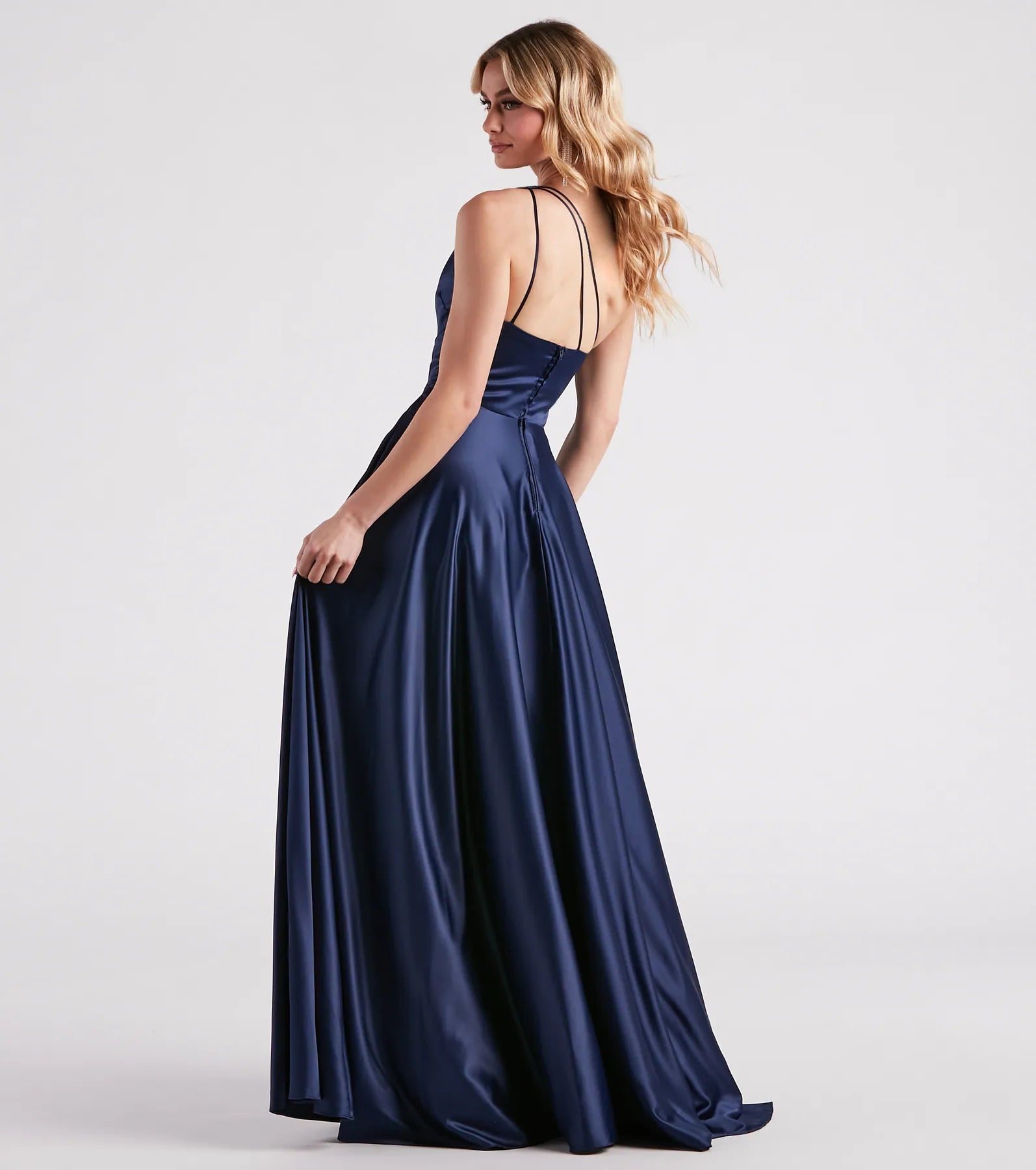 Katherine One-Shoulder Satin Formal Dress