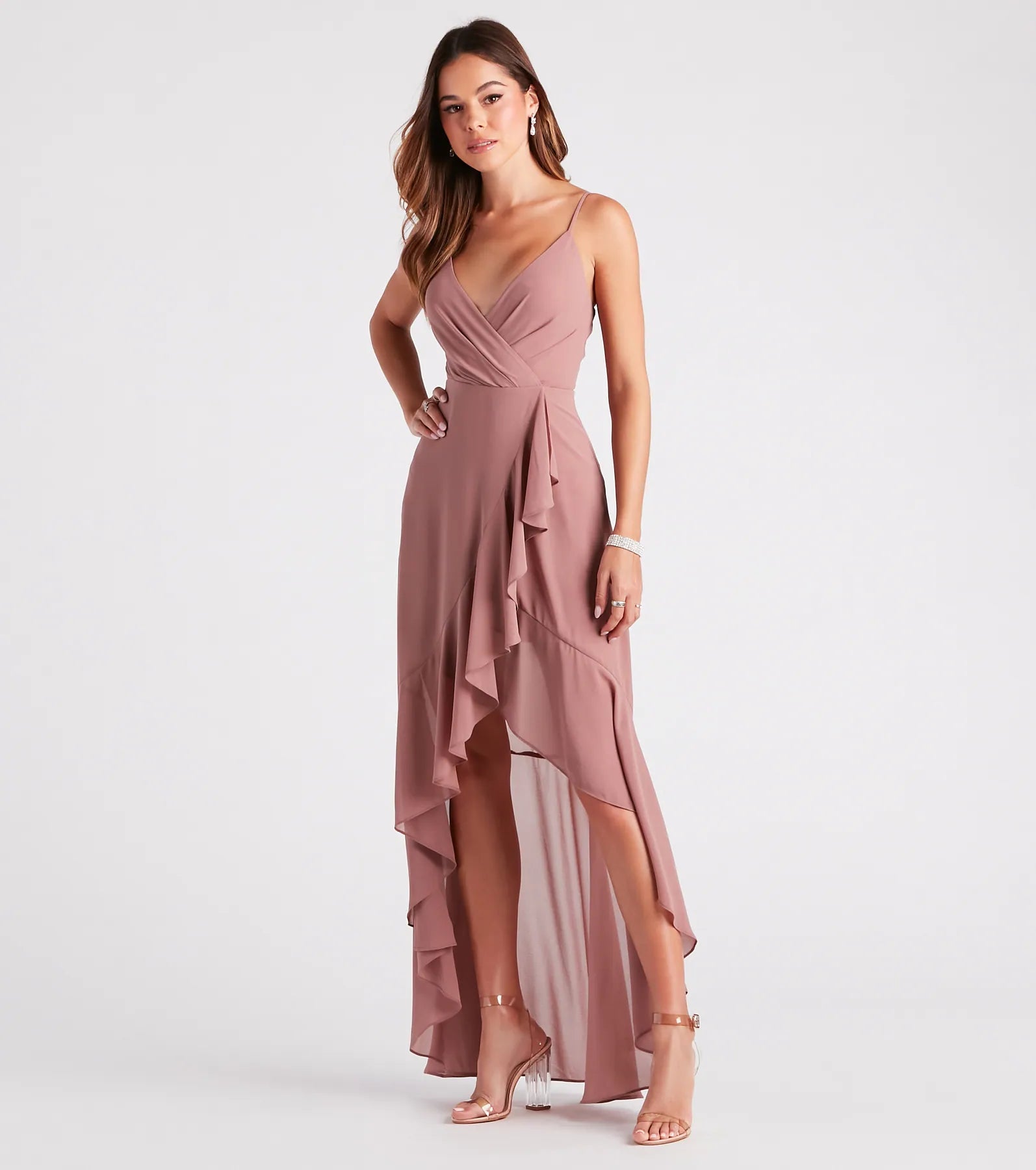 Gracie Formal Chiffon A-Line High Low Dress