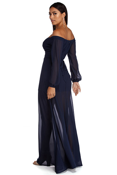 Britt Wrap Formal Floral Dress