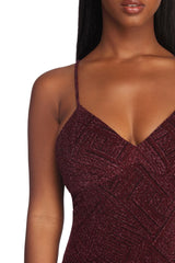 Ryleigh Formal High Slit Lurex Dress