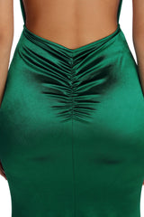 Aria Formal Satin Ruched Dress