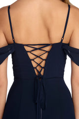 Vanessa Formal Chiffon Lattice Dress