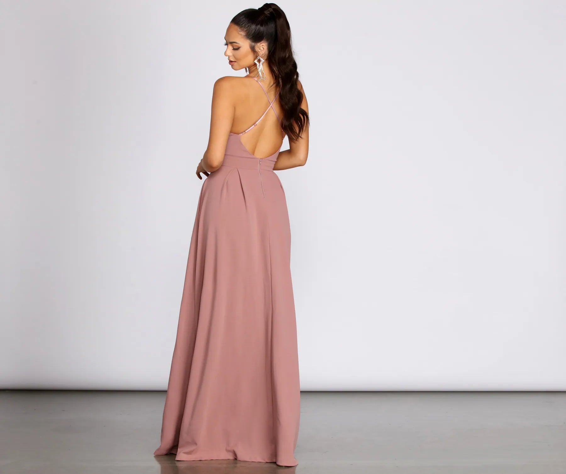 Marlowe Formal Long Pleated Dress