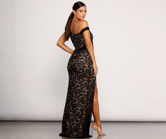 Taylor Formal Off The Shoulder Lace Dress