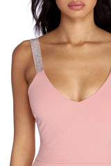 Rose Formal Rhinestone Mermaid Dress