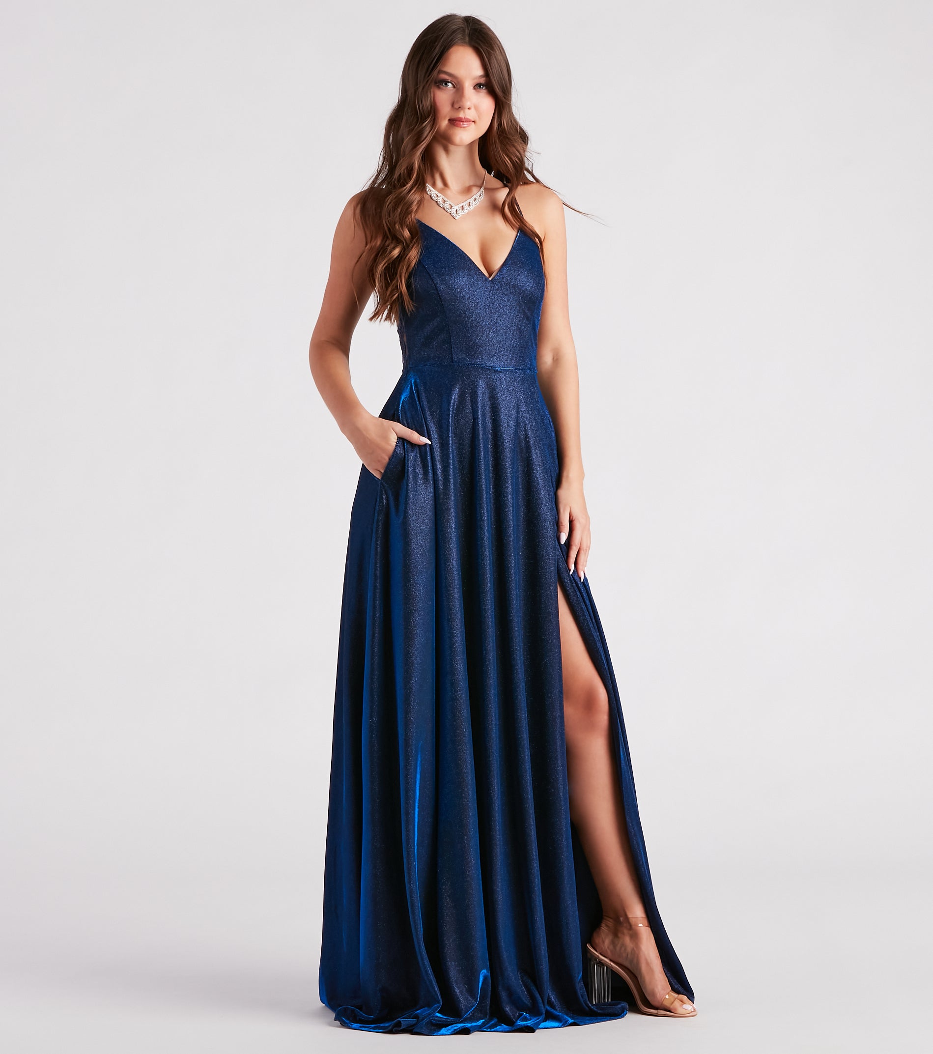 Kensley Formal Glitter A-Line Dress