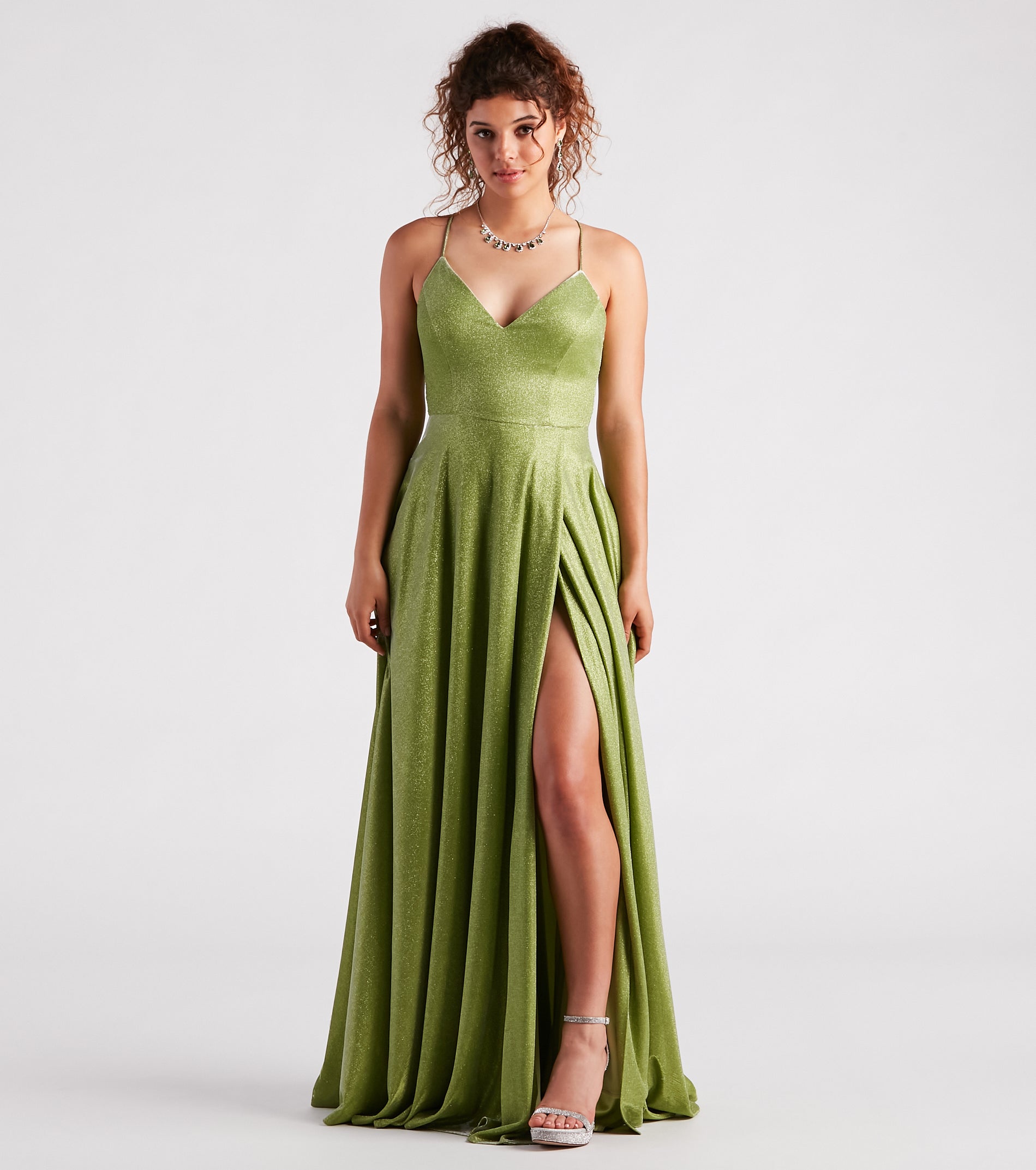 Kensley Formal Glitter A-Line Dress