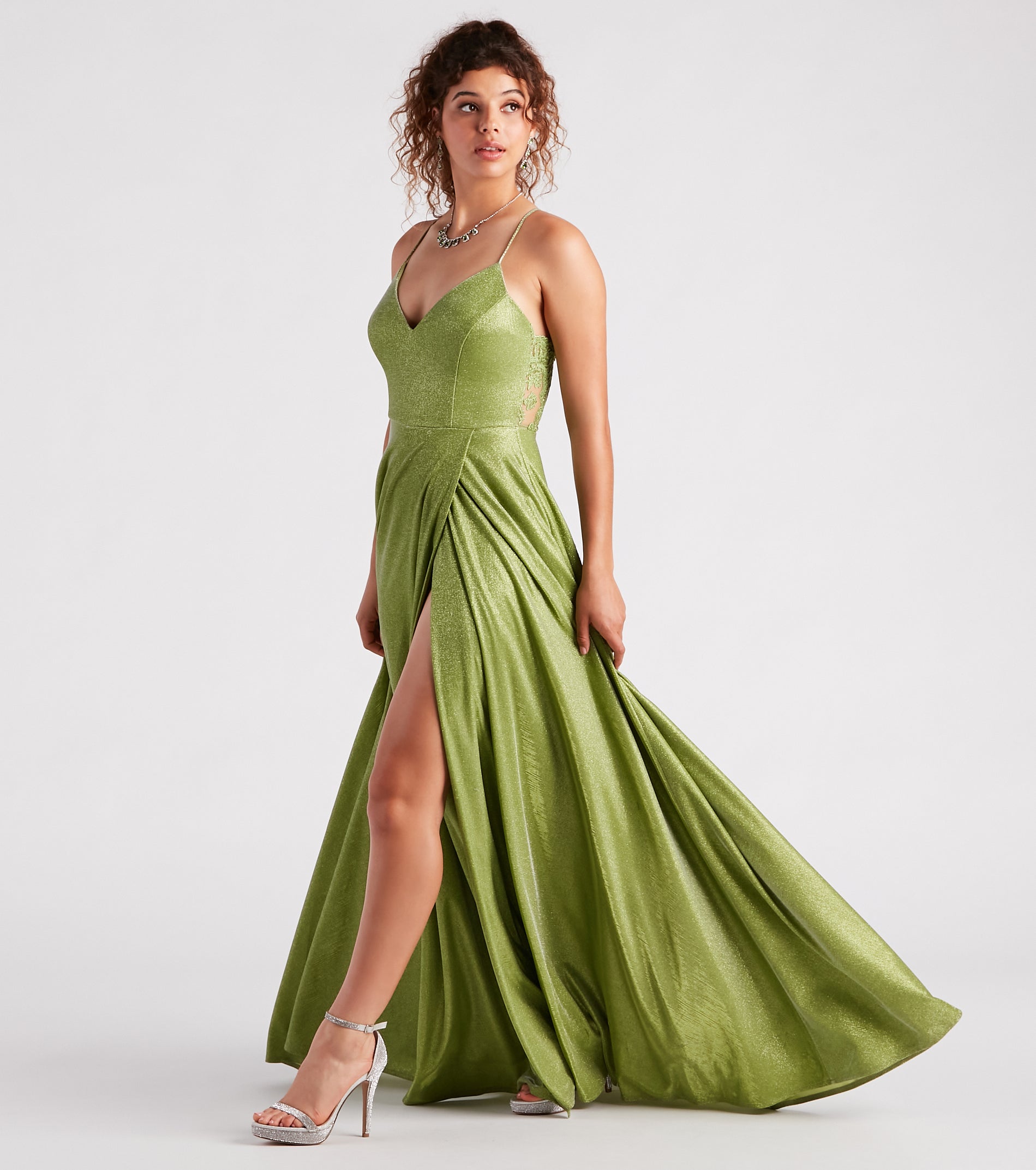 Kensley Formal Glitter A-Line Dress