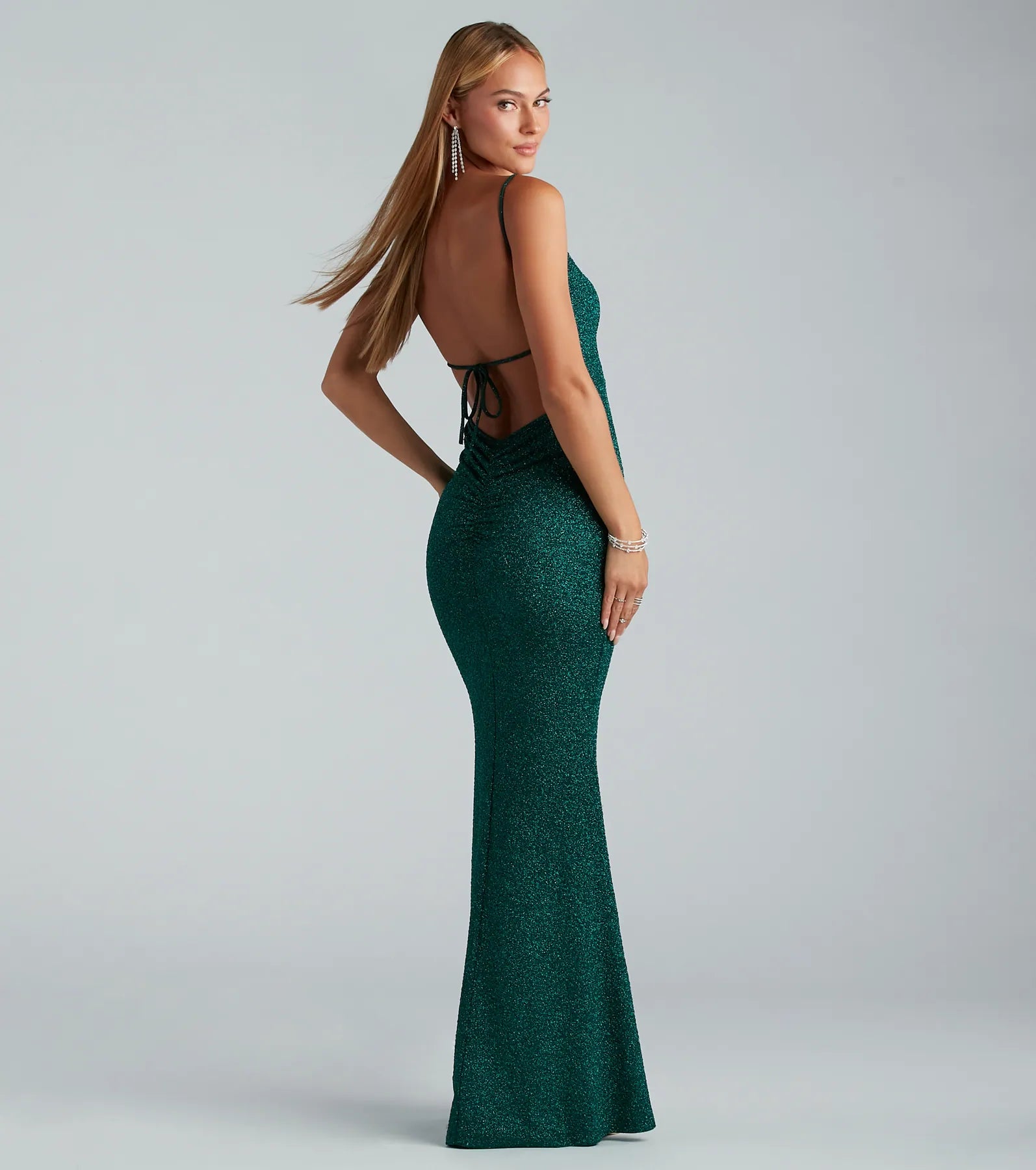 Irene Formal Backless Glitter Mermaid Dress