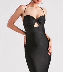 Faye Rhinestone Lace-Up Mermaid Dress