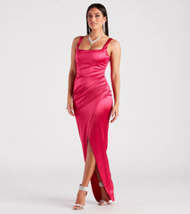 Rebecca Satin Slim-Fit Formal Dress