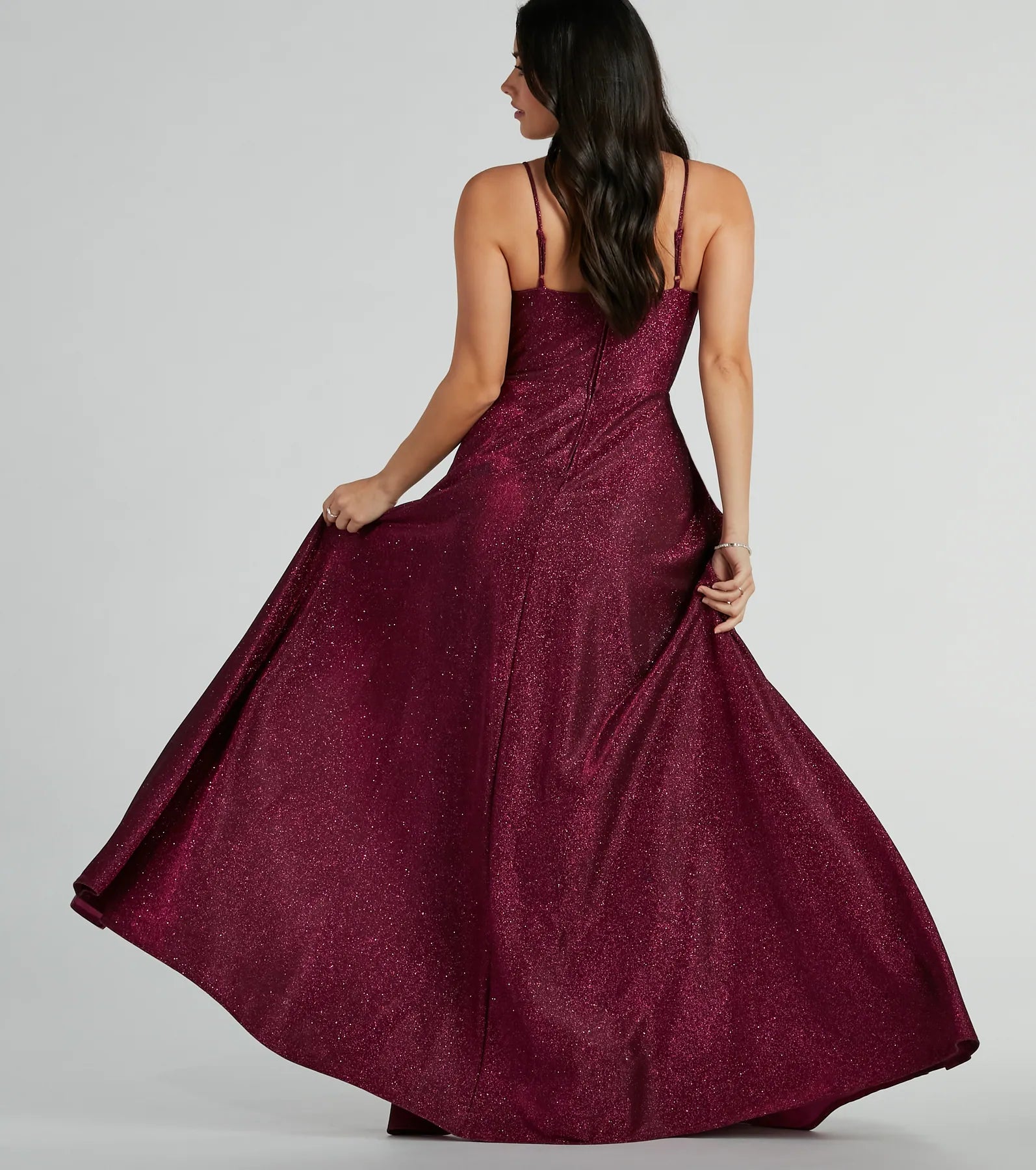 Tanya Formal Glitter A-Line Long Dress