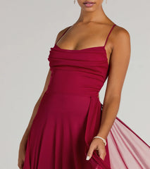 Paris Lace-Up Slit A-Line Chiffon Formal Dress