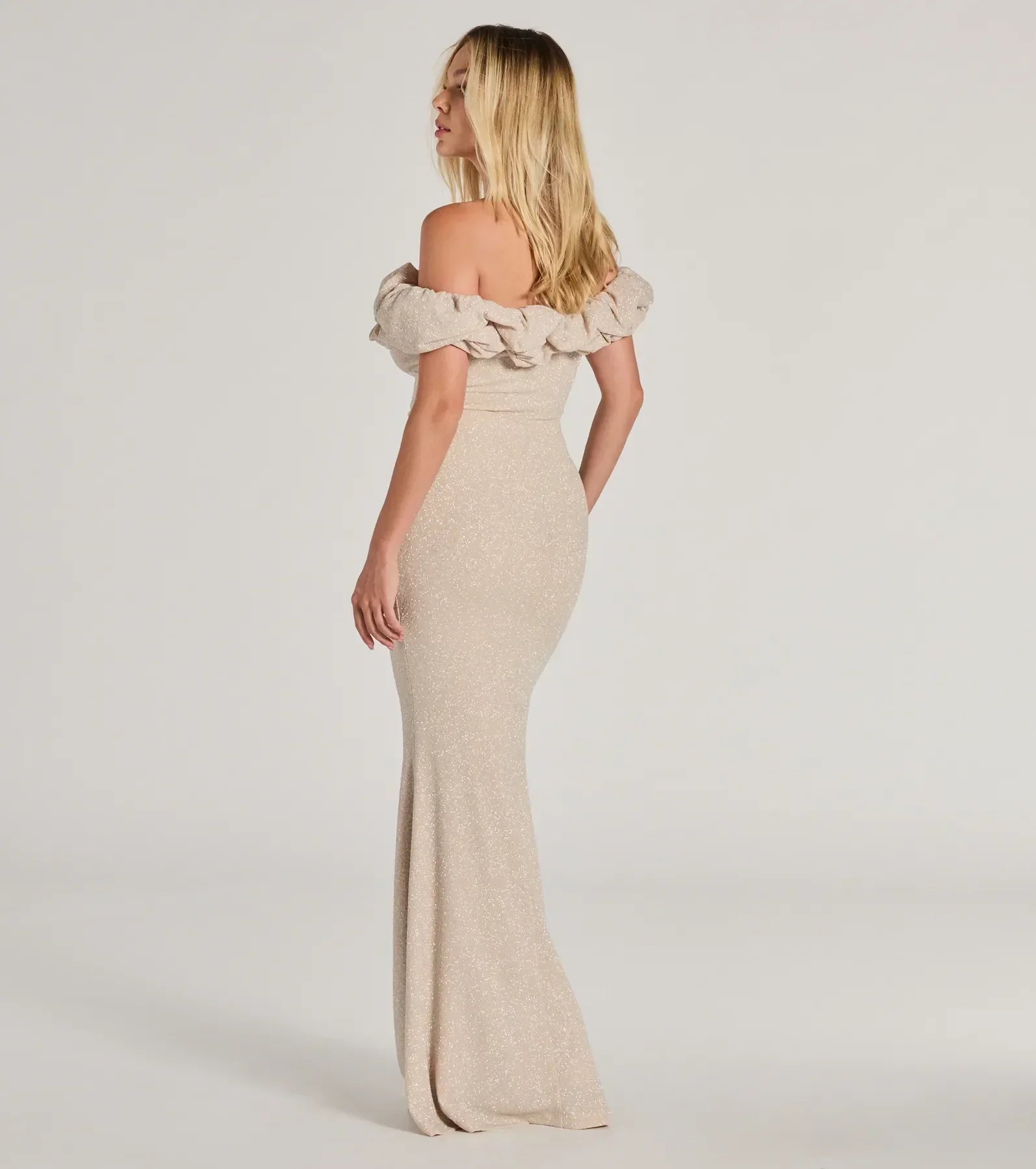 Halsey Formal Glitter Ruffled Mermaid Dress