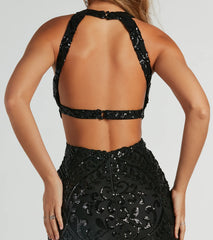 Franny Open Back Sequin Formal Dress